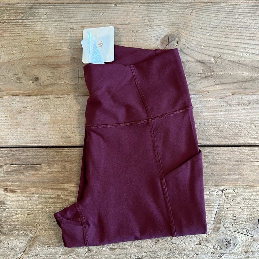 NWT- Fabletics PureLuxe HW Pocket Full length Leggings -MERLOT (27” inseam) - Picture 7 of 11